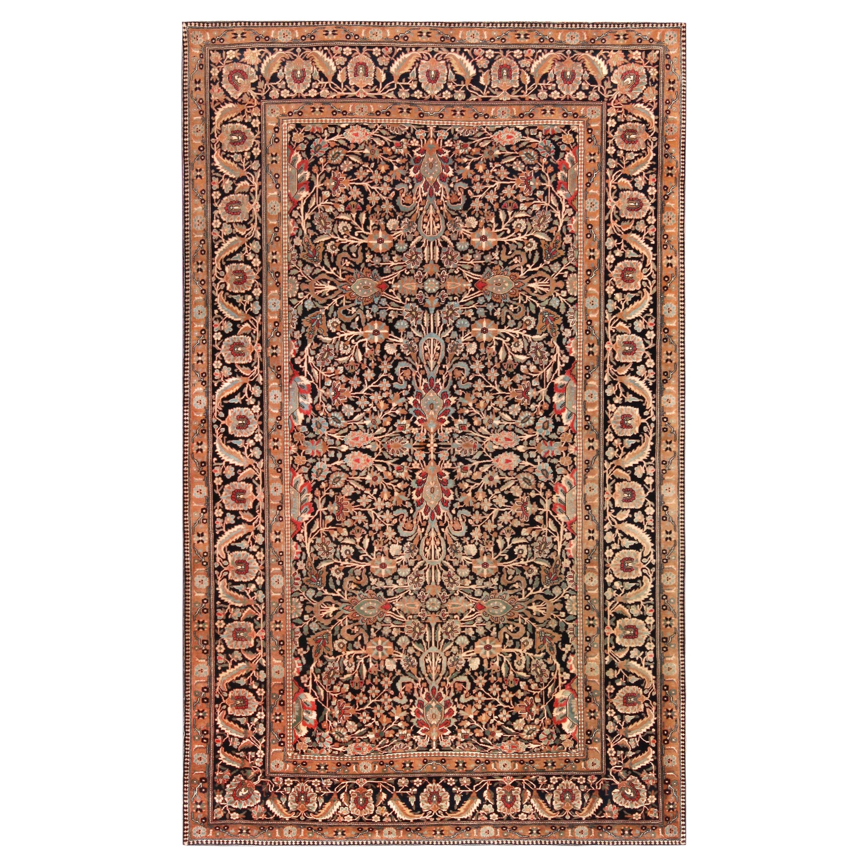 Antique Persian Mohtasham Kashan Rug. 4 ft 4 in x 6 ft 10 in For Sale