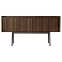 Sipario Solid Wood Sideboard, Ash in Brown Finish, 2 Doors, Contemporary