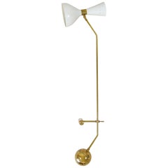 Retro Italian Modern Table Lamp Brass and Metal, Stilnovo Style