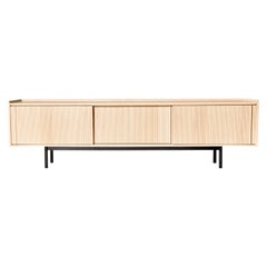 Sipario Solid Wood Sideboard, Ash in Natural Finish, 3 Doors, Contemporary