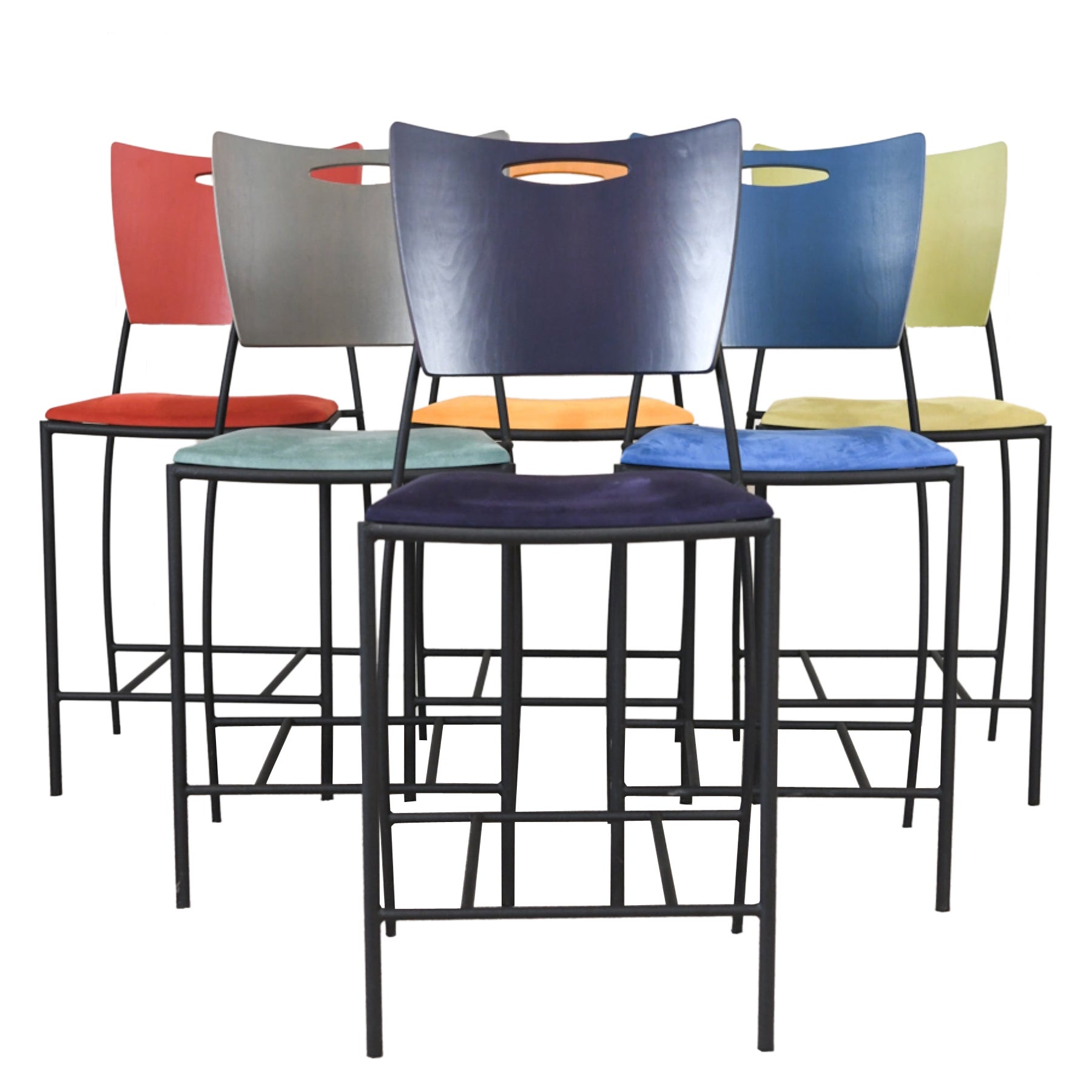 Postmodern Memphis Milano Style Bar Stools, a Pair at 1stDibs post