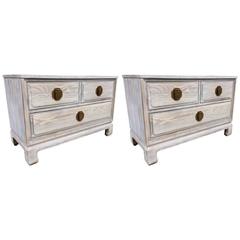 Pair of Cerused Oak Chests 2