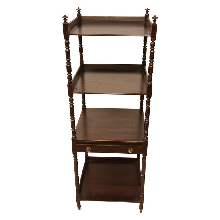 English Four Tier Grain Painted Etagere For Sale at 1stDibs