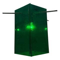 1960s Mod Quadrato Pendant Lamp Emerald Green Acrylic