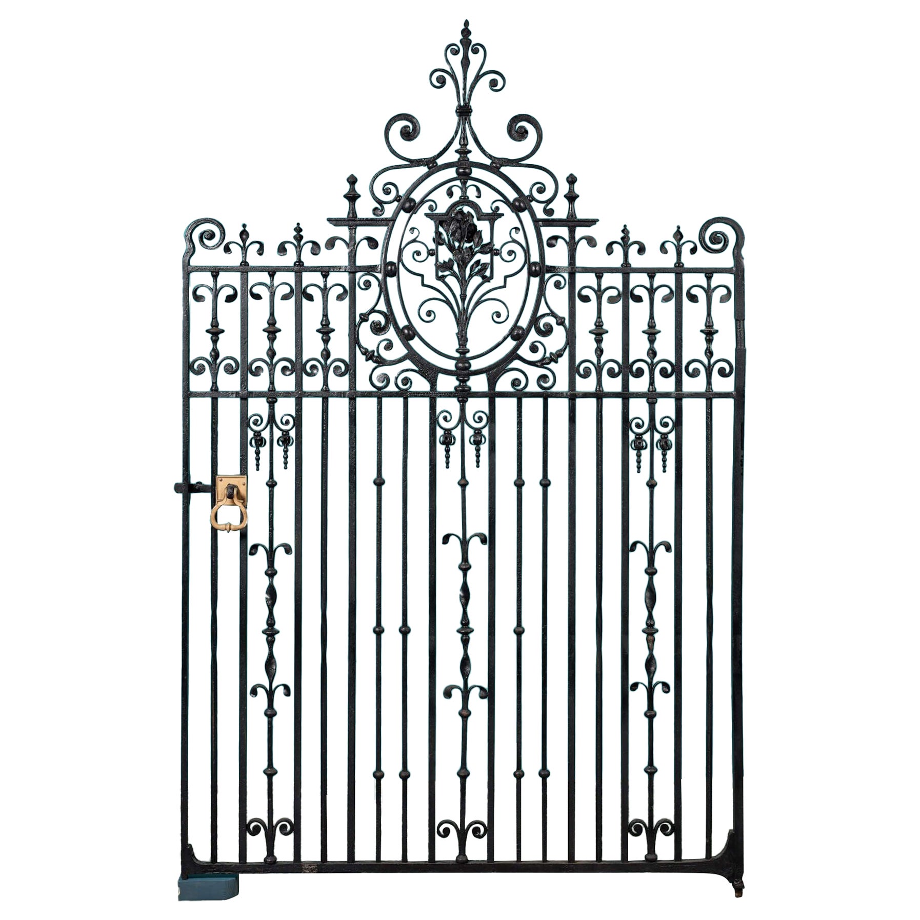Grand Antique Georgian Wrought Iron Gate For Sale