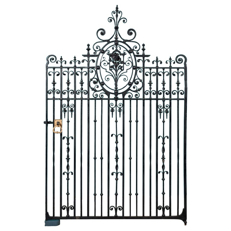 Grand Antique Wrought Iron Gate For Sale at 1stDibs