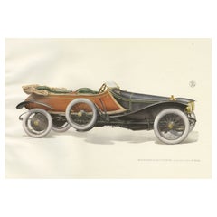 Antiker Druck des Panhard et Levassor Skiff-Torpedo-Autos, 1914