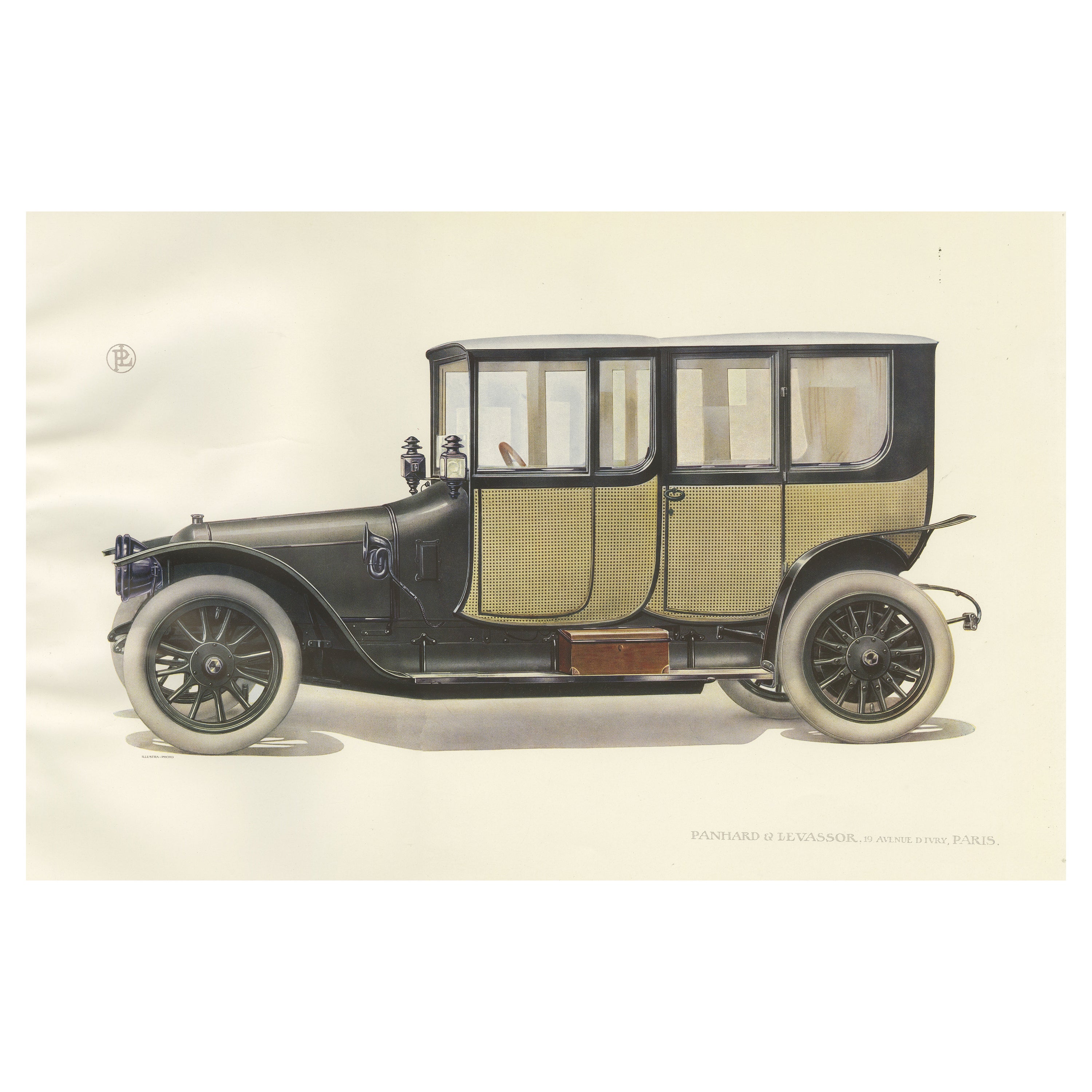 Antique Print of the Panhard et Levassor Double Coupe Conduite Car For Sale