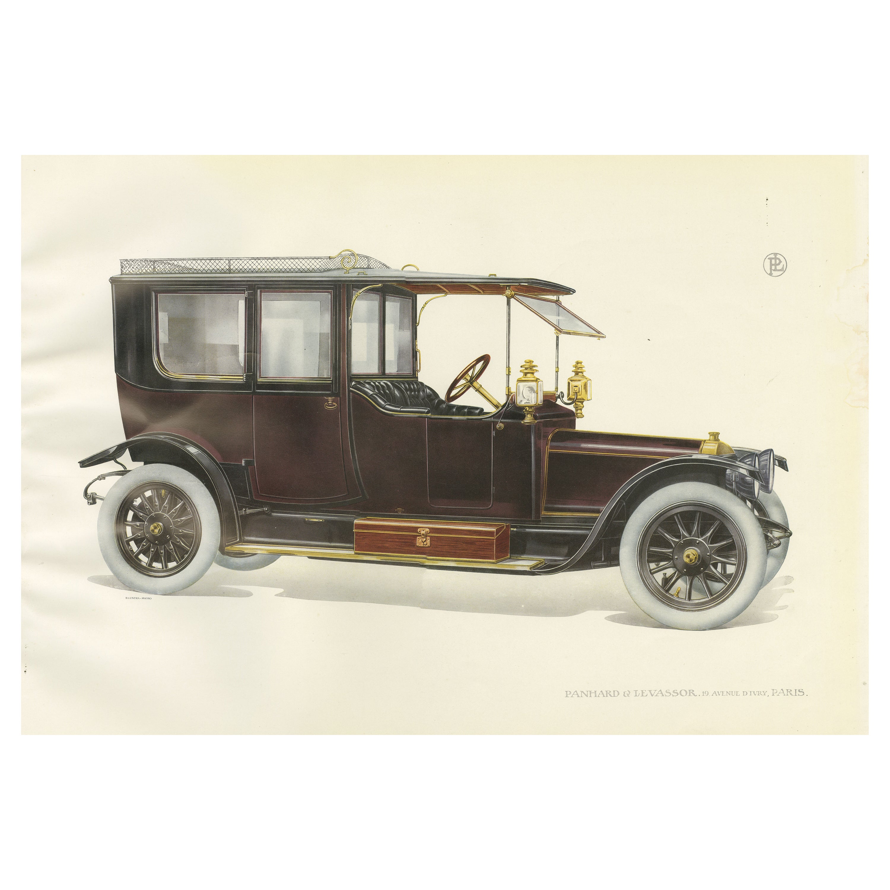 Antique Print of the Panhard et Levassor Limousine Car, 1914