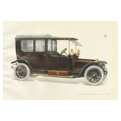 Antiker Druck des Panhard et Levassor Limousine-Autos mit Limousine-Druck, 1914