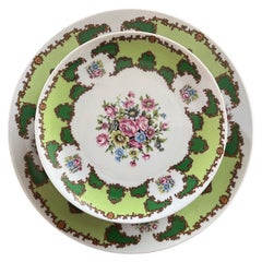Coordinated Dessert Green Decorated Porcelain '900 -Antiques'