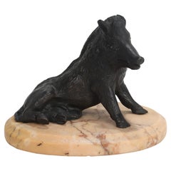 Antique Grand Tour Bronze Boar Sculpture of “Il Porcellino” After Pietro Tacca