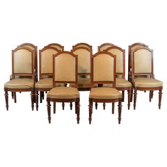 Antique Set of Twelve 19th Century French Louis XVI Style Dining Chairs
