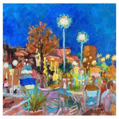 Framed Oil on Canvas "Dinner in Sainte-Maxime" by Alice Williams