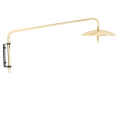 Short Cream and Brass Swing Arm Sconce, Made in Italy For Sale at ...