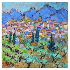 Framed Oil on Canvas "Charismatic Lourmarin" by Alice Williams
