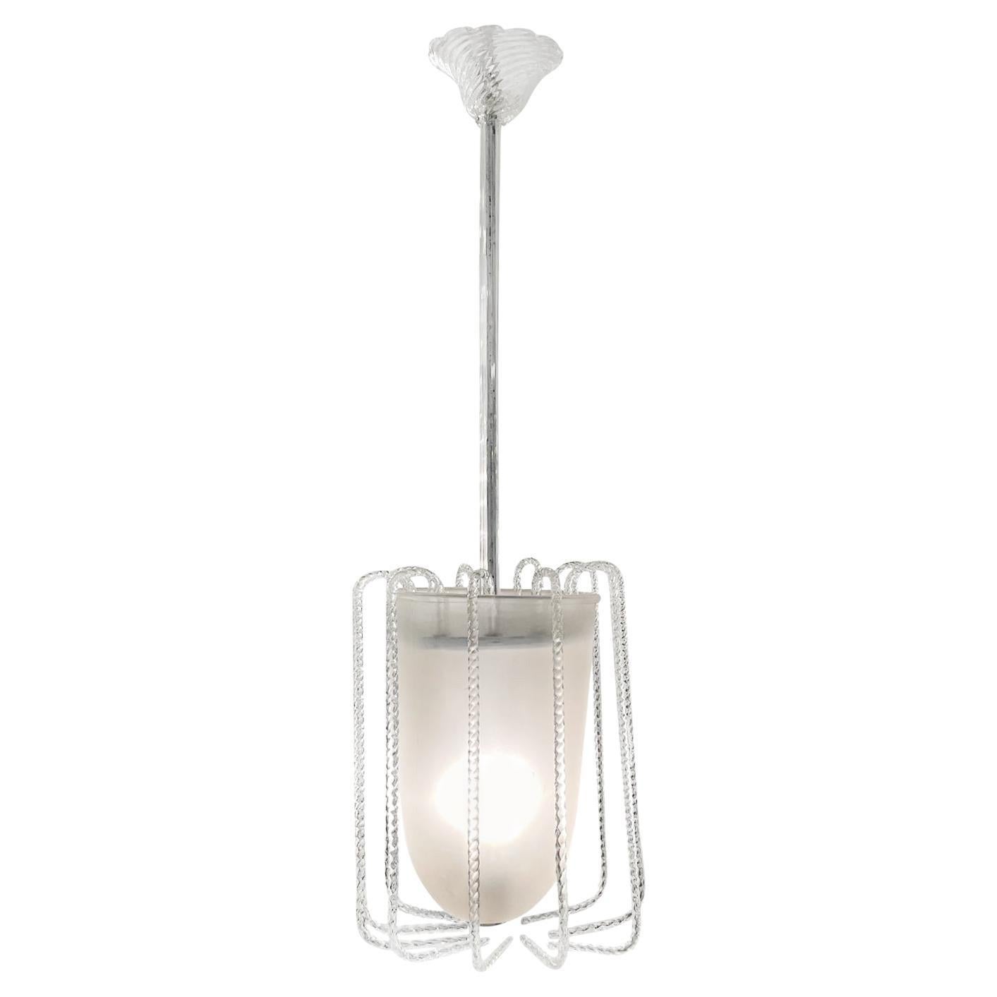 Lámpara italiana de cristal de Murano Barovier & Toso del siglo XX, de Ercole Barovier