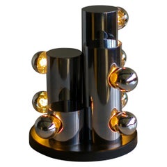 Italian Chrome Cylinder Table Lamp