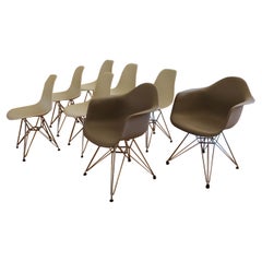 Used 8 Eames Chairs Eiffel Tower 2 DAR Arm Chairs 6 DSR Side Chairs by Herman Miller