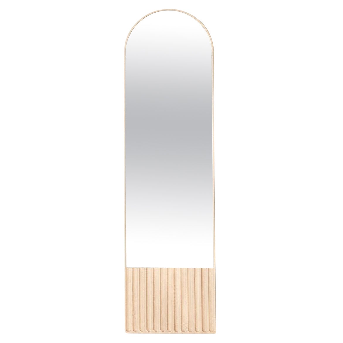 Miroir ovale Tutto Sesto en bois massif, finition naturelle, contemporain