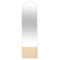 Miroir ovale Tutto Sesto en bois massif, finition naturelle, contemporain