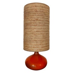 Orange Red Ceramic Lamp by Jacques Lignier