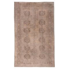 Neutral Antique Turkish Oushak Carpet