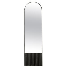 Tutto Sesto Solid Wood Oval Mirror, Ash in Black Finish, Contemporary