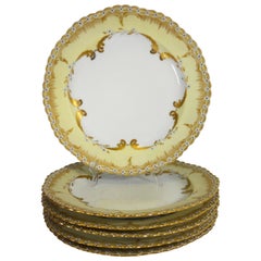 Set of Six 19th Century Dinner Plates Hand Gilded and Enamelled by KPM 7