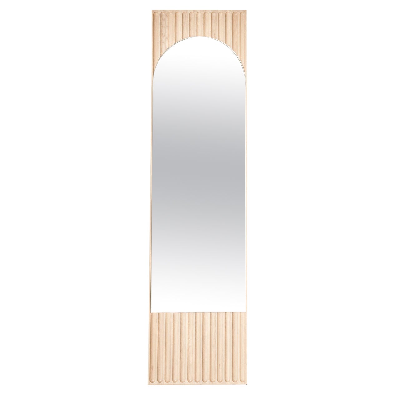 Tutto Sesto Solid Wood Rectangular Mirror, Ash in Natural Finish, Contemporary For Sale