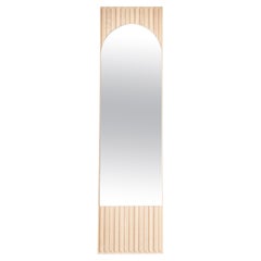 Tutto Sesto Solid Wood Rectangular Mirror, Ash in Natural Finish, Contemporary