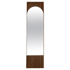 Tutto Sesto Solid Wood Rectangular Mirror, Ash in Brown Finish, Contemporary