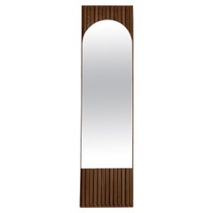 Tutto Sesto Solid Wood Rectangular Mirror, Ash in Brown Finish, Contemporary