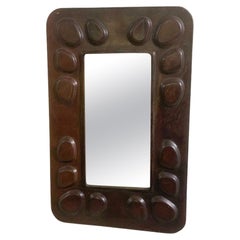 Used Mid-Century Modern Hungarian Mirror, Leather, 1960s