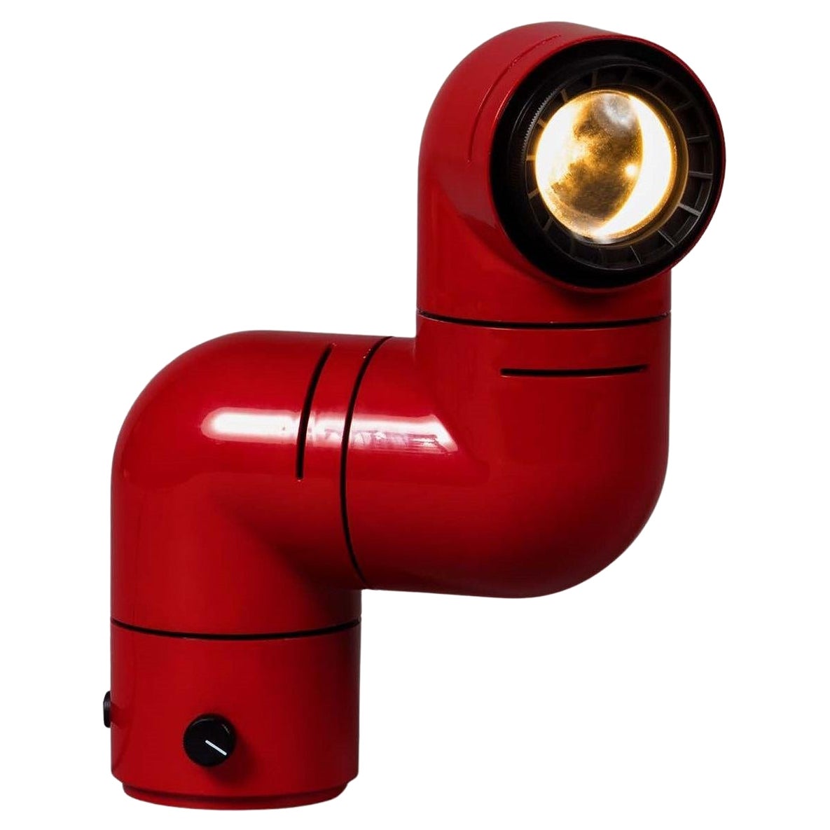 Lampe de table / applique Tatu rouge par André Ricard