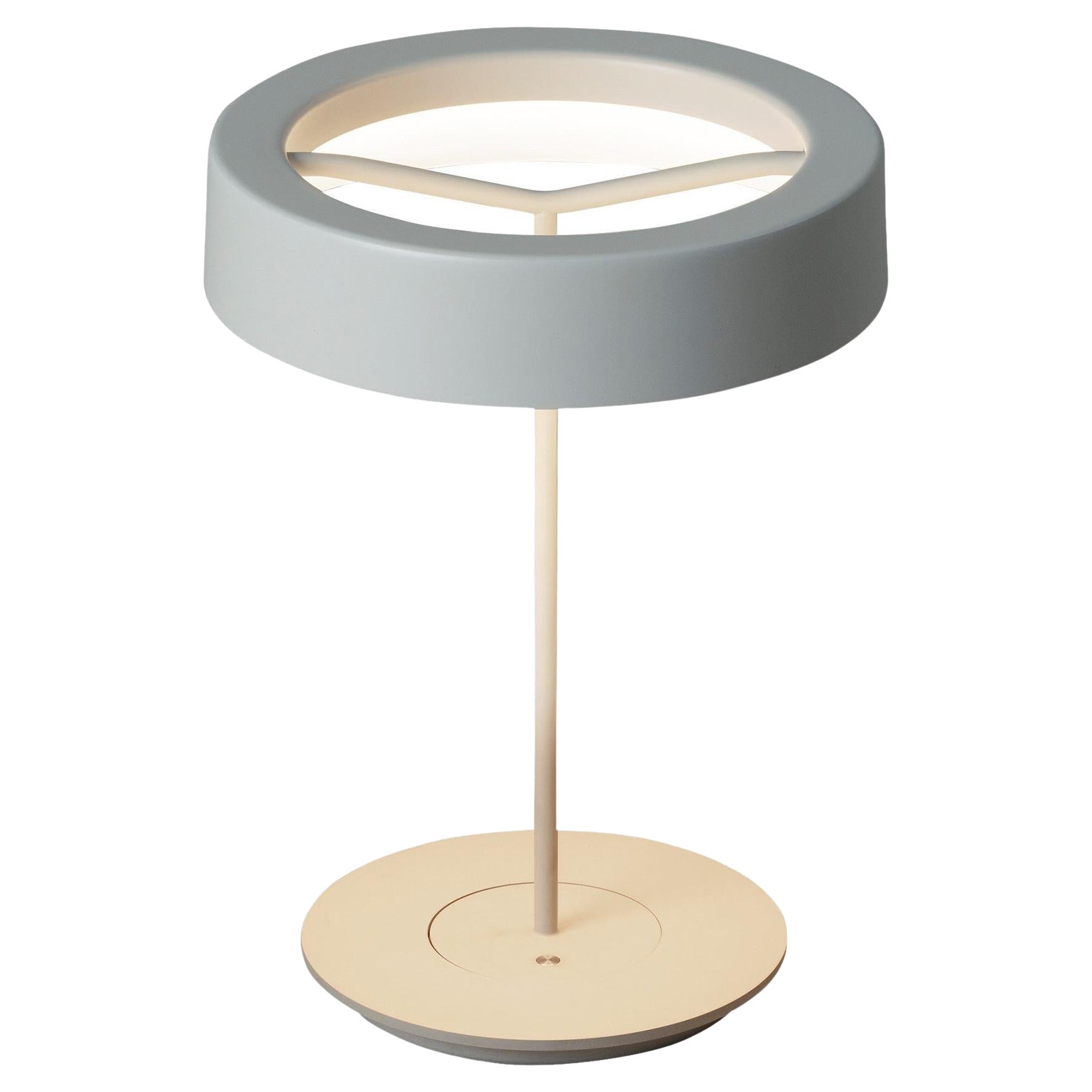 Small White Sin Table Lamp with Shade II by Antoni Arola For Sale