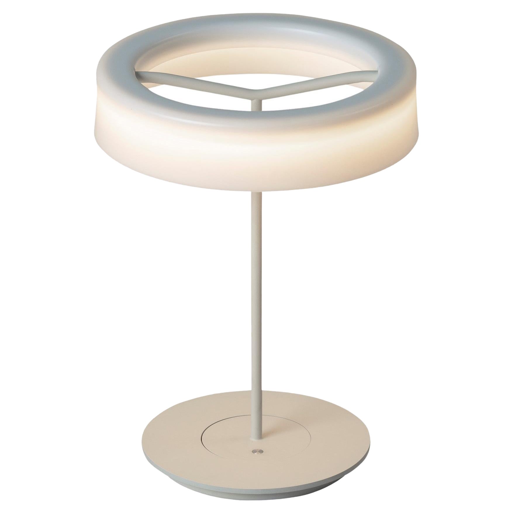 Small White Sin Table Lamp with Shade I by Antoni Arola For Sale