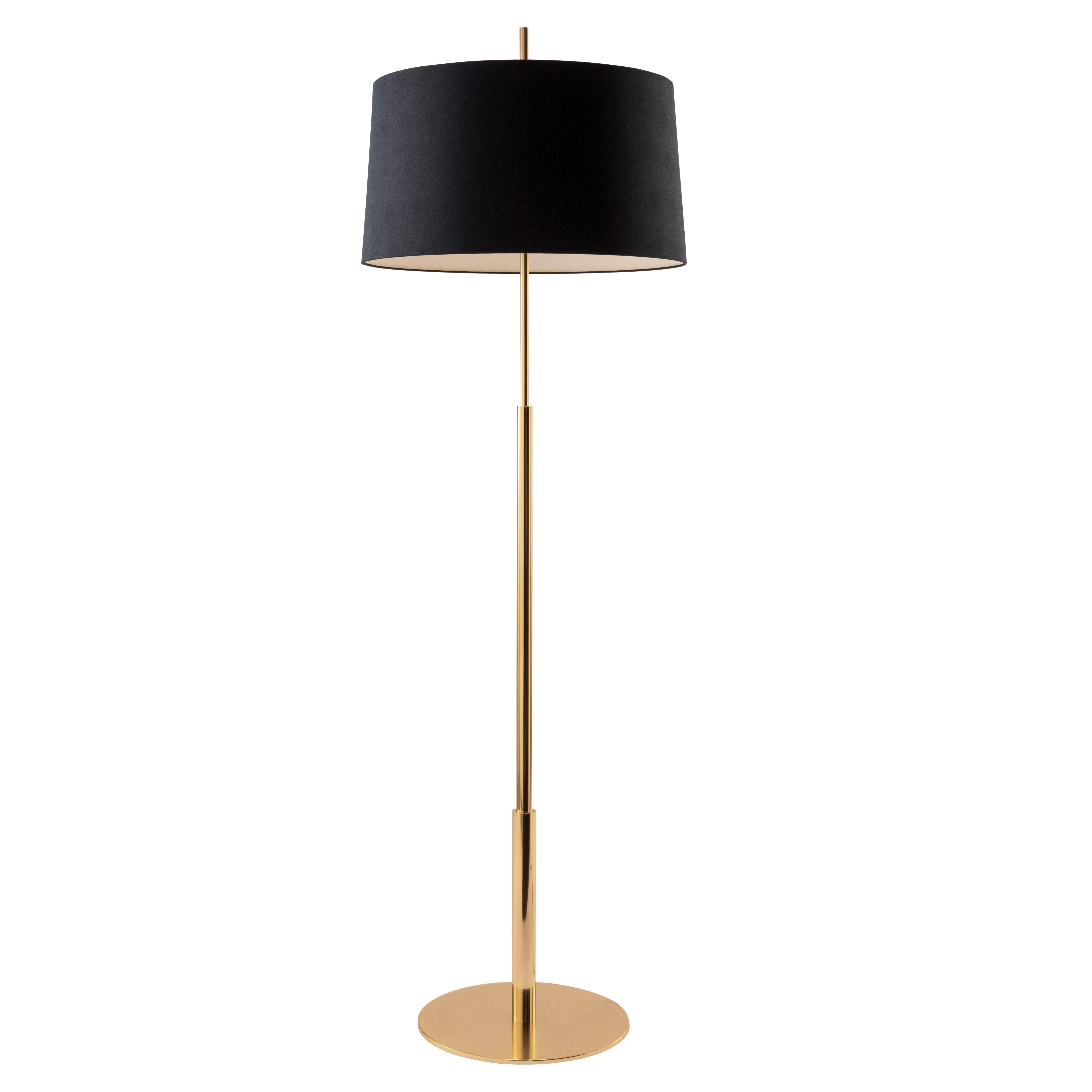 Gold Diana Mayor Floor Lamp by Federico Correa, Alfonso Milá, Miguel Milá For Sale