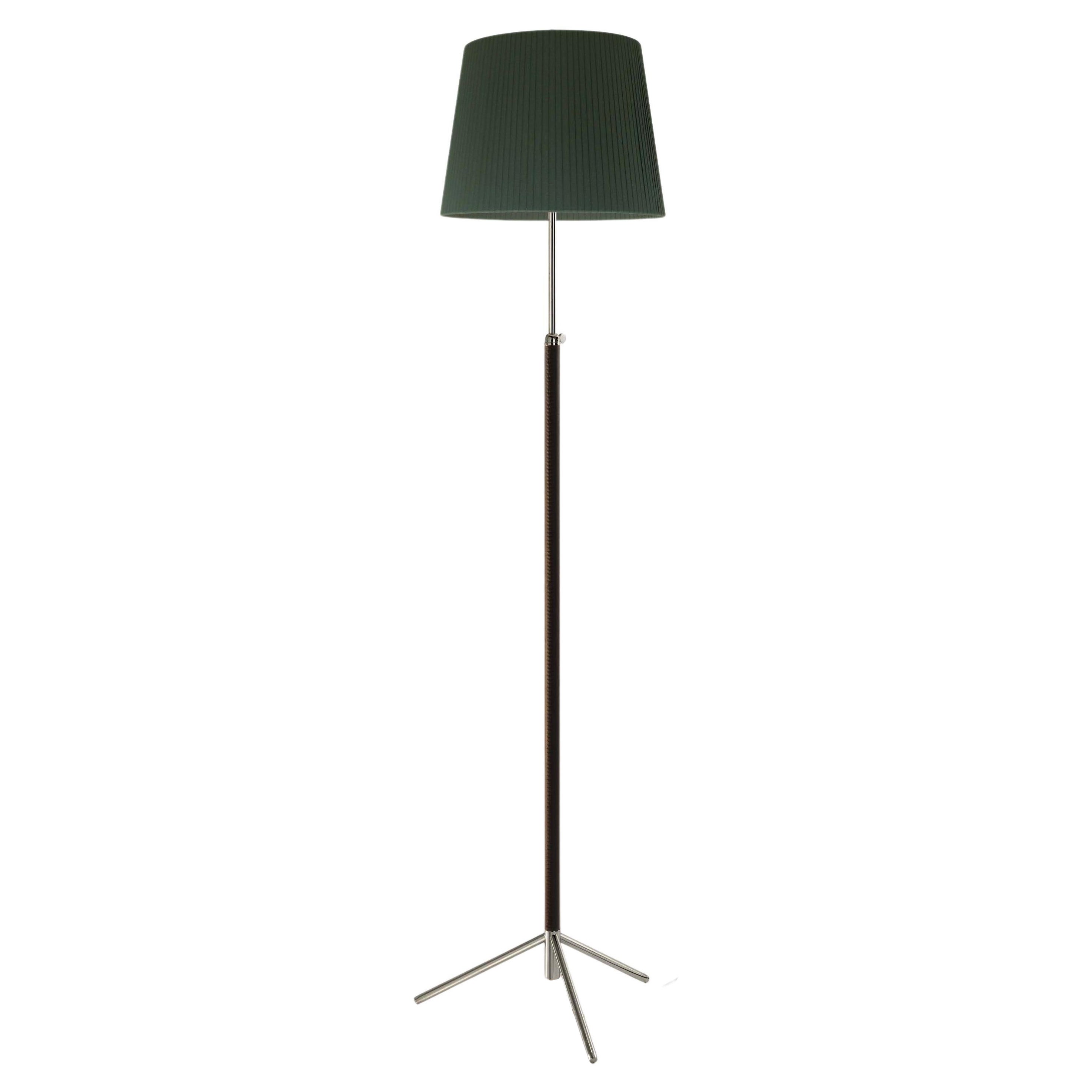 Green and Chrome Pie de Salón G3 Floor Lamp by Jaume Sans For Sale
