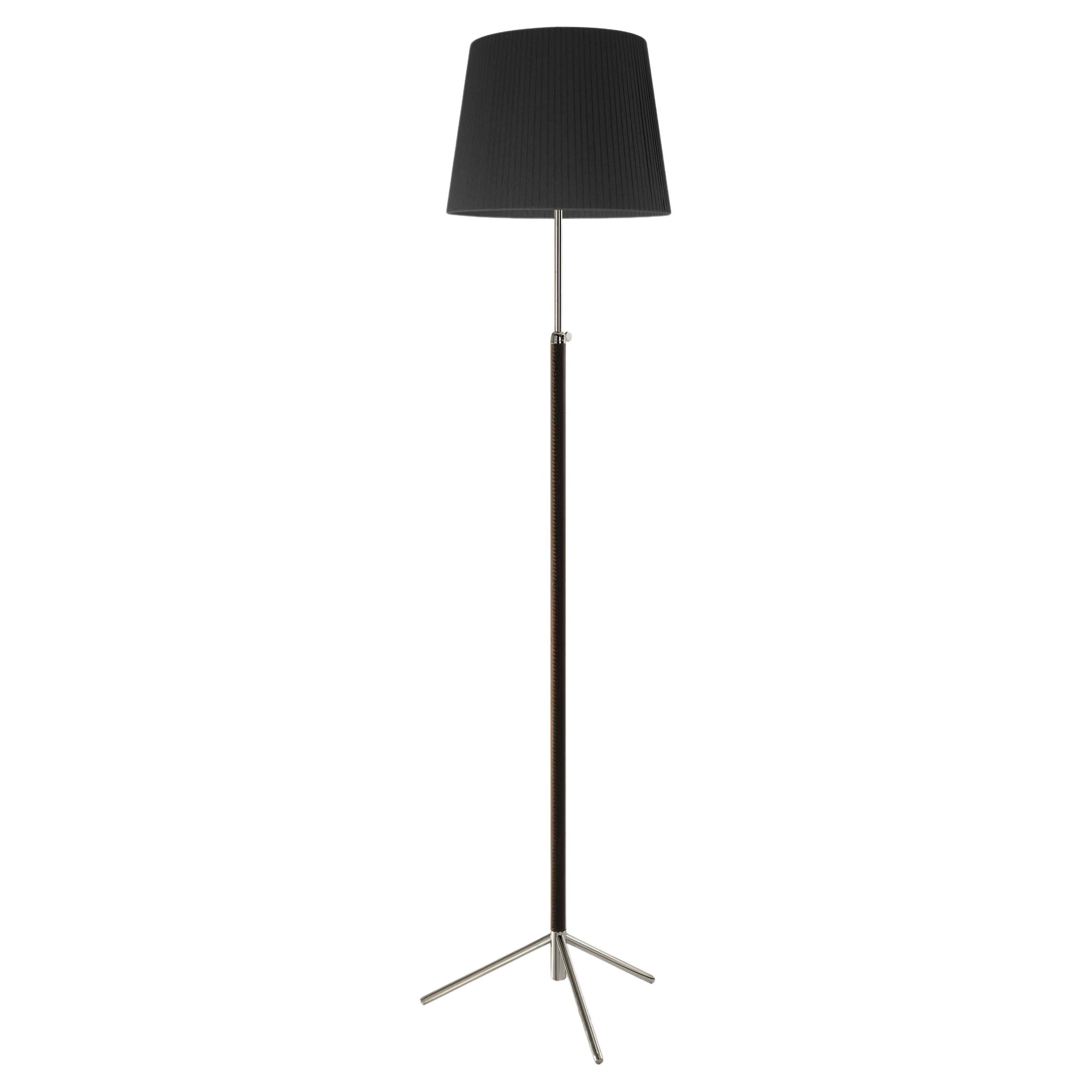 Black and Chrome Pie de Salón G3 Floor Lamp by Jaume Sans For Sale