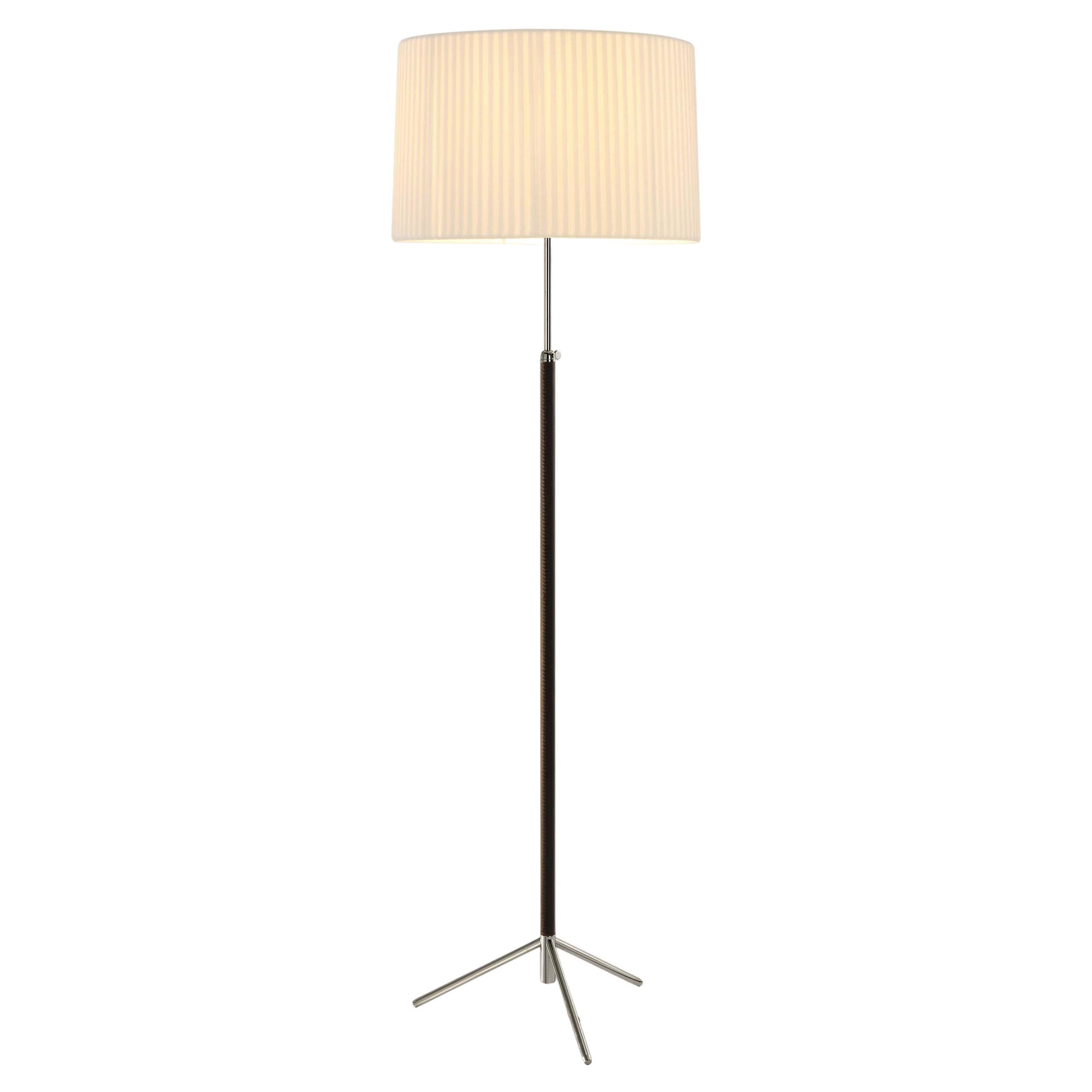 Natural and Chrome Pie de Salón G2 Floor Lamp by Jaume Sans