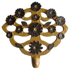 Floral Tree of Life Ceramic Art Wall Decoration, 1960s