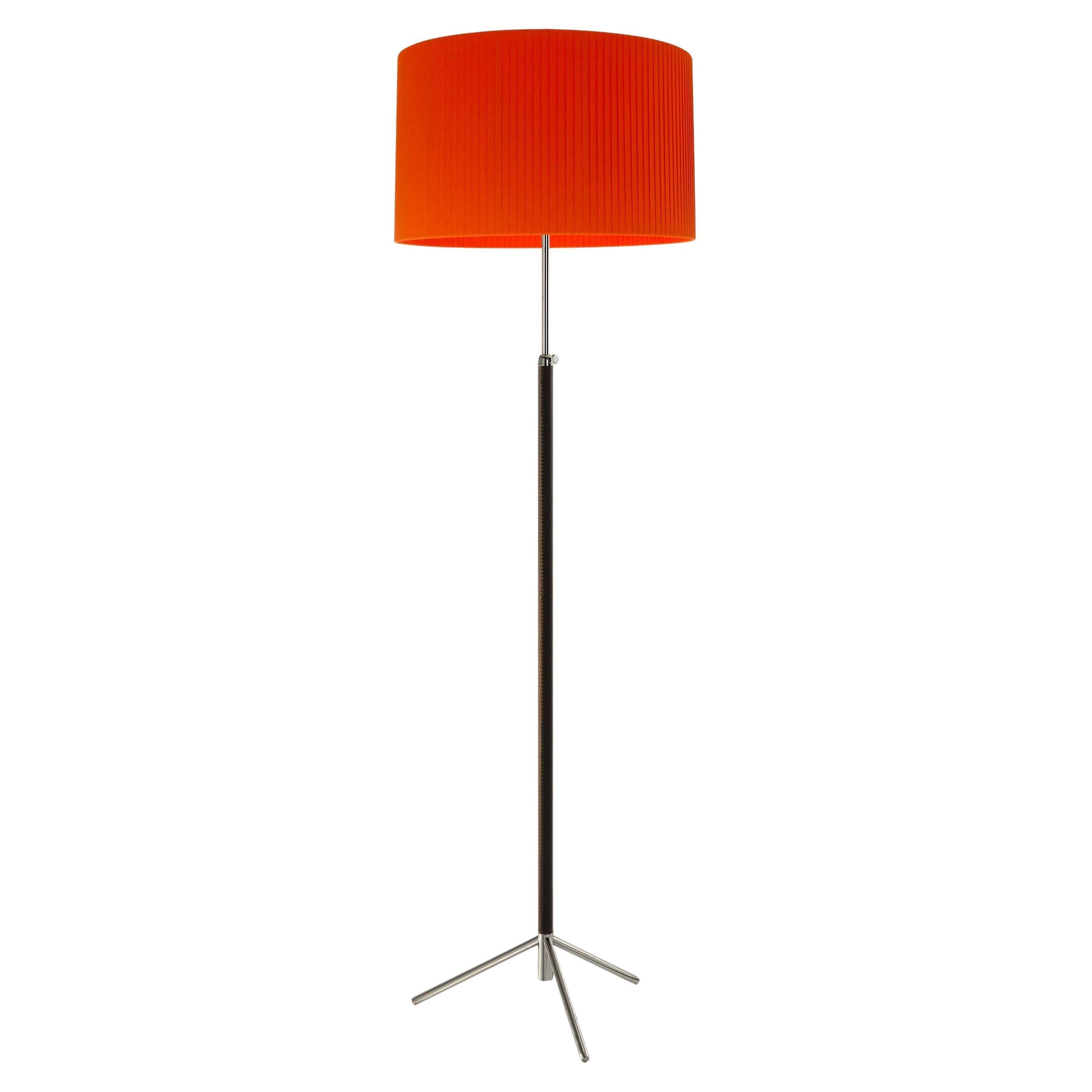 Red and Chrome Pie de Salón G2 Floor Lamp by Jaume Sans For Sale
