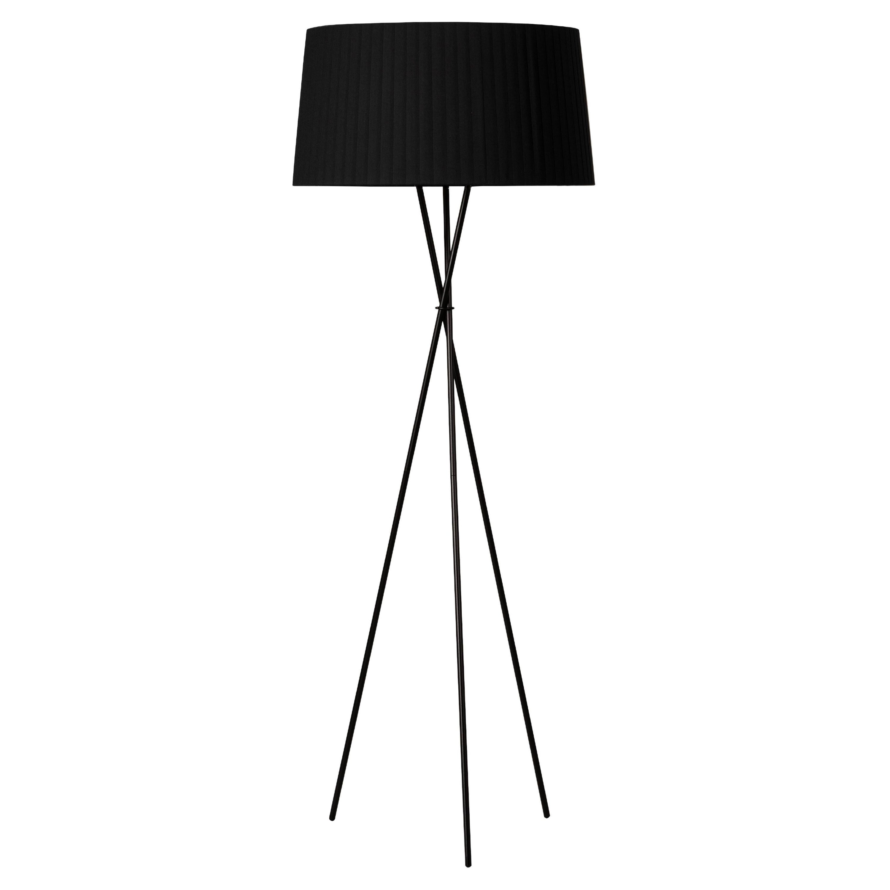 Black Trípode G5 Floor Lamp by Santa & Cole For Sale