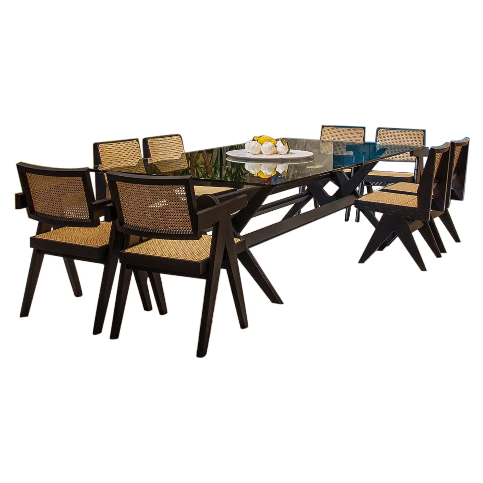 Pierre Jeanneret 056 Capitol Complex Dining Set, by Cassina For Sale