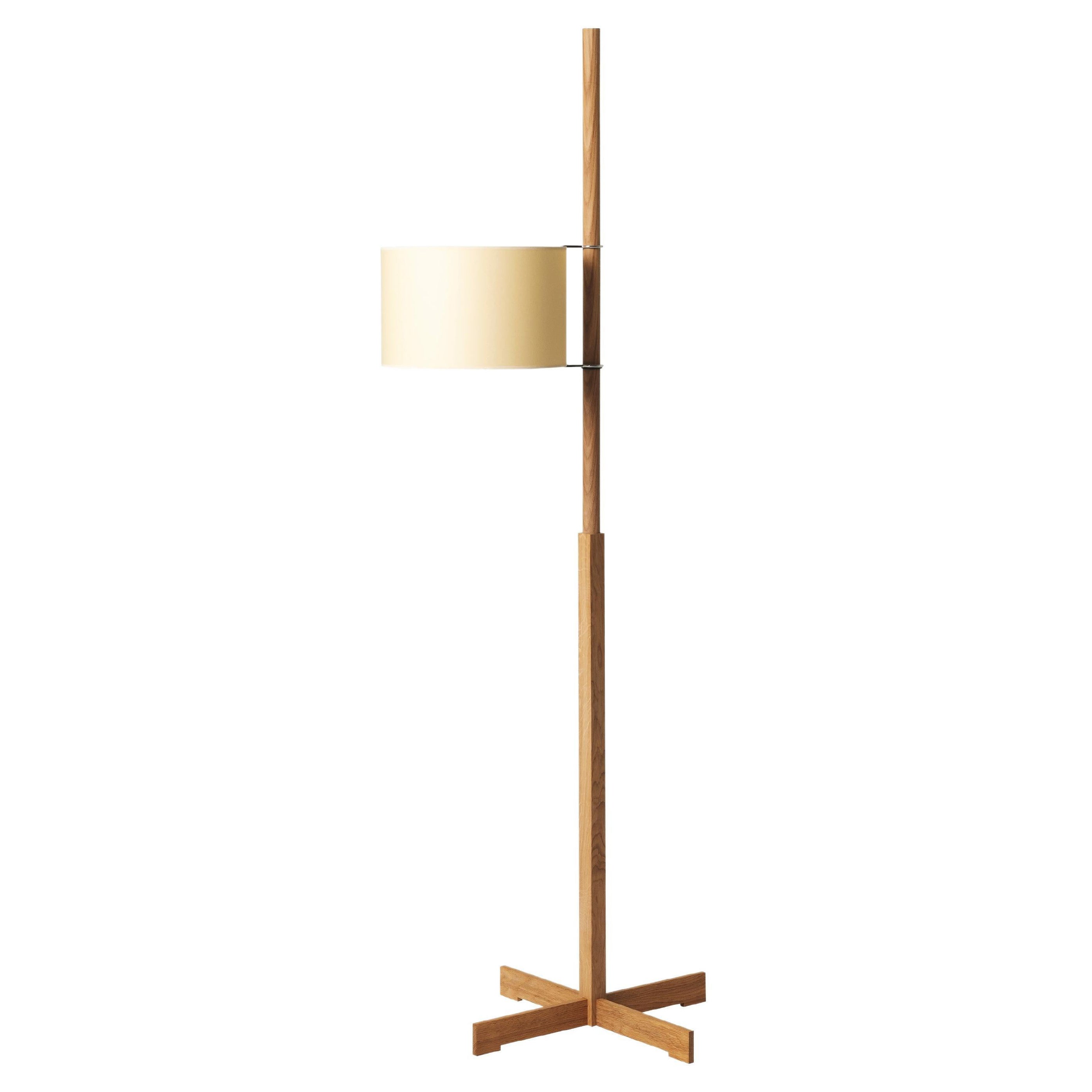 Beige and Oak Tmm Floor Lamp by Miguel Milá For Sale