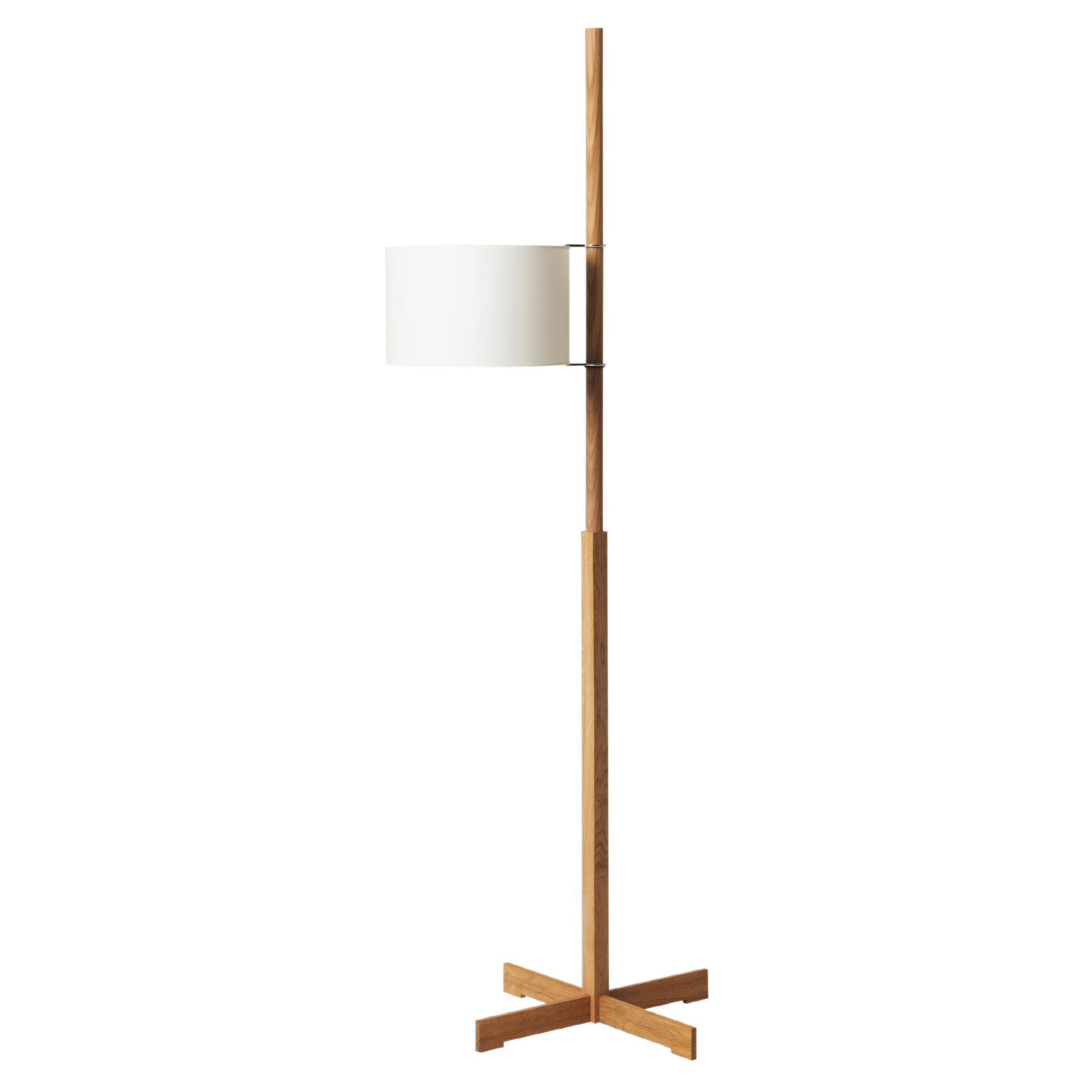 White and Oak Tmm Floor Lamp by Miguel Milá For Sale