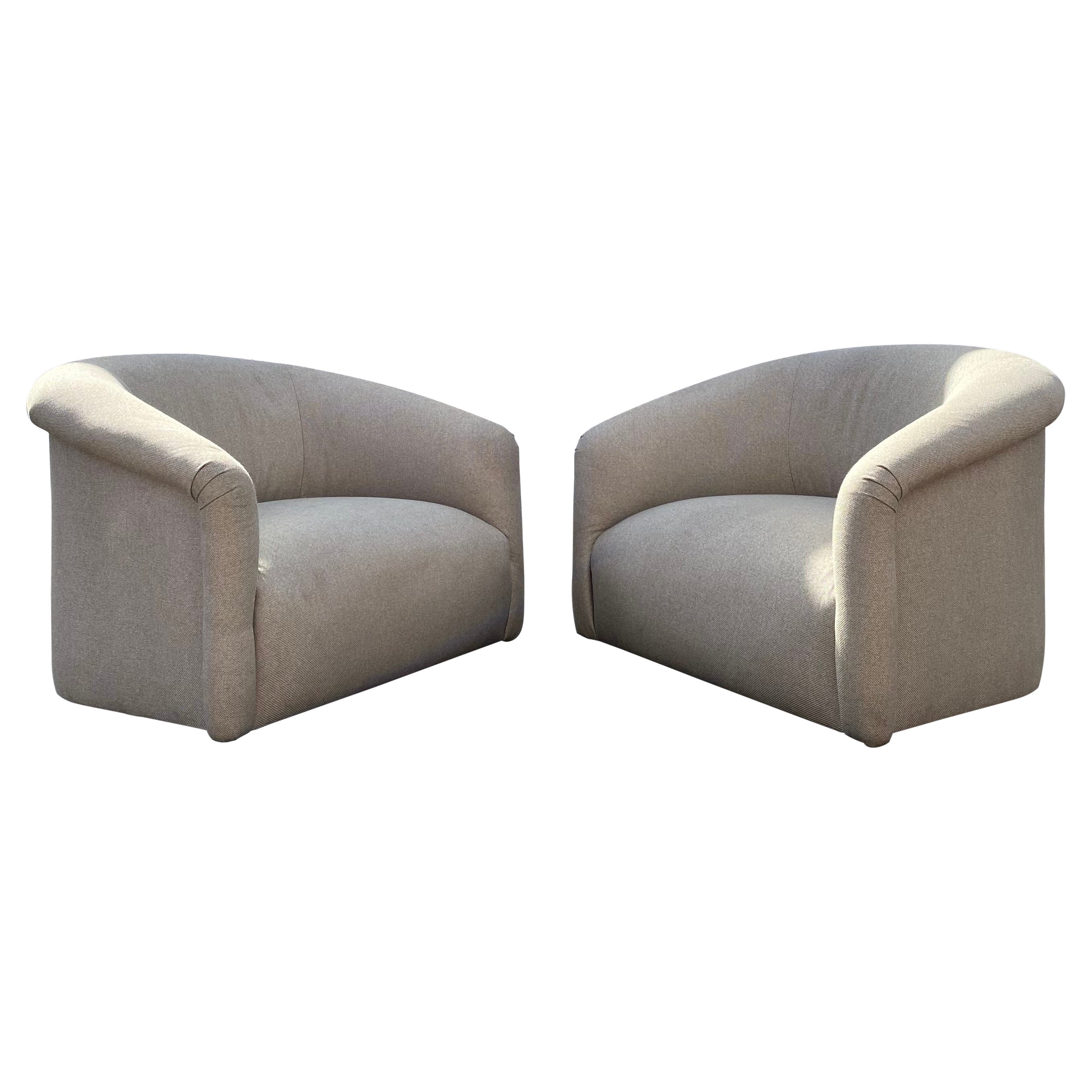 1990s Preview Oversized Cloud Tub Swivel Chairs, Set of 2