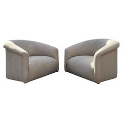 Retro 1990s Preview Oversized Cloud Tub Swivel Chairs, Set of 2