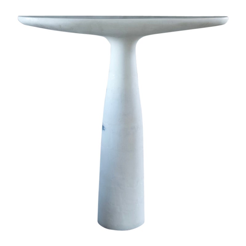 Contemporary, Sustainable White Marbled Salt Console by Roxane Lahidji